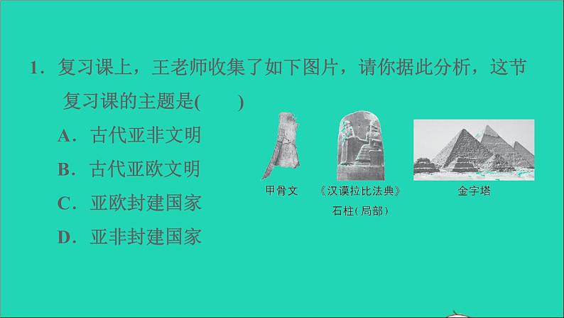 历史人教版九年级上册同步教学课件第1单元古代亚非文明巩固强化复习第6页