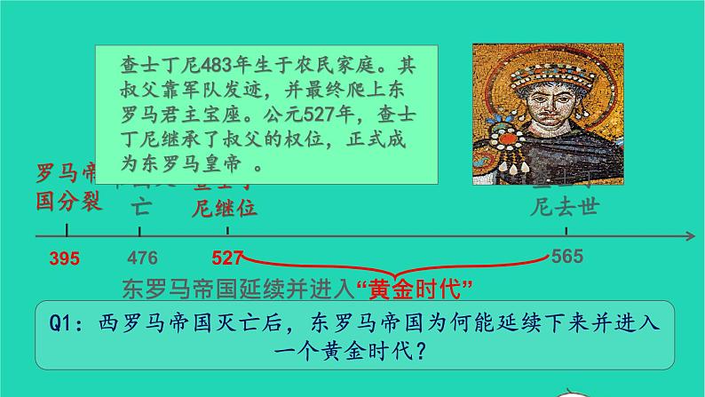 历史人教版九年级上册同步教学课件第3单元封建时代的欧洲第10课拜占庭帝国和查士丁尼法典06
