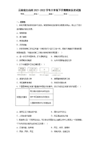 云南省文山州2021-2022学年八年级下学期期末历史试题(含答案)