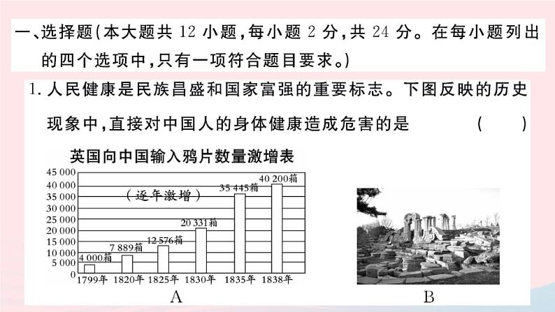 历史人教版八年级上册同步教学课件第1、2单元检测卷02