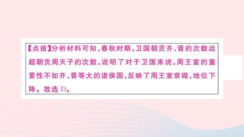 历史人教版七年级上册 同步教学课件第2单元夏商周时期：早期国家与社会变革第6课动荡的春秋时期作业05