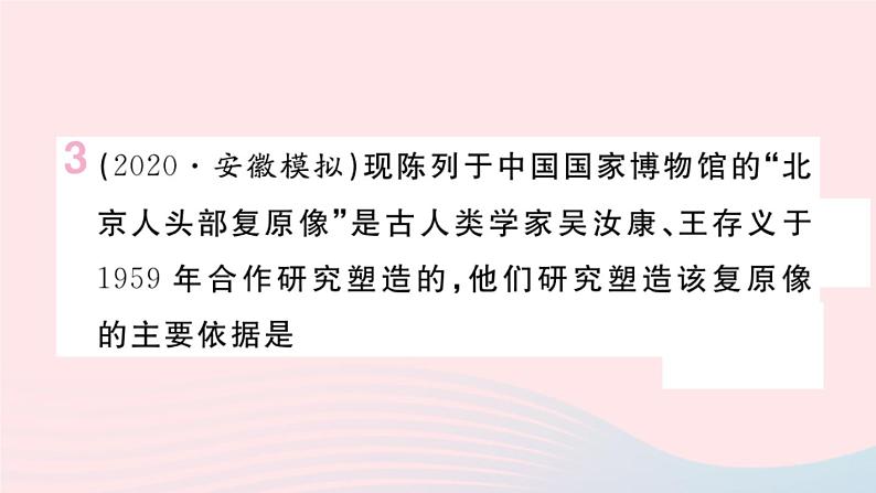 历史人教版七年级上册 同步教学课件第1单元史前时期：中国境内早期人类与文明的起源小结作业03