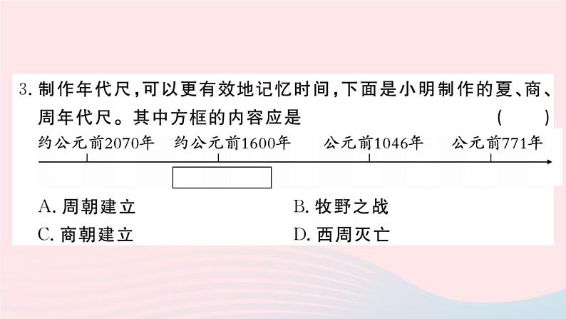 历史人教版七年级上册 同步教学课件第2单元夏商周时期：早期国家与社会变革检测卷第4页