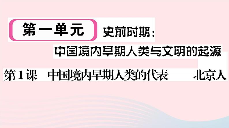 历史人教版七年级上册 同步教学课件第1单元史前时期：中国境内早期人类与文明的起源第1课中国境内早期人类的代表__北京人作业第1页