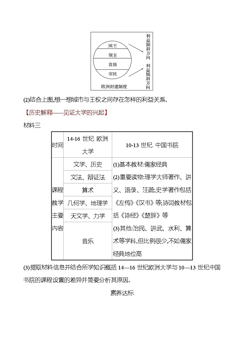 第三单元  第9课  中世纪城市和大学的兴起 同步真题训练 2022-2023部编版九年级上册历史03