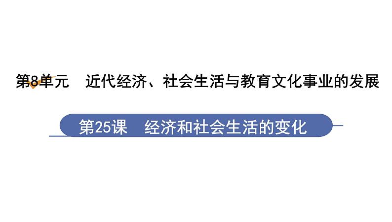 人教版八年级历史上册课件 第8单元 第25课　经济和社会生活的变化第1页