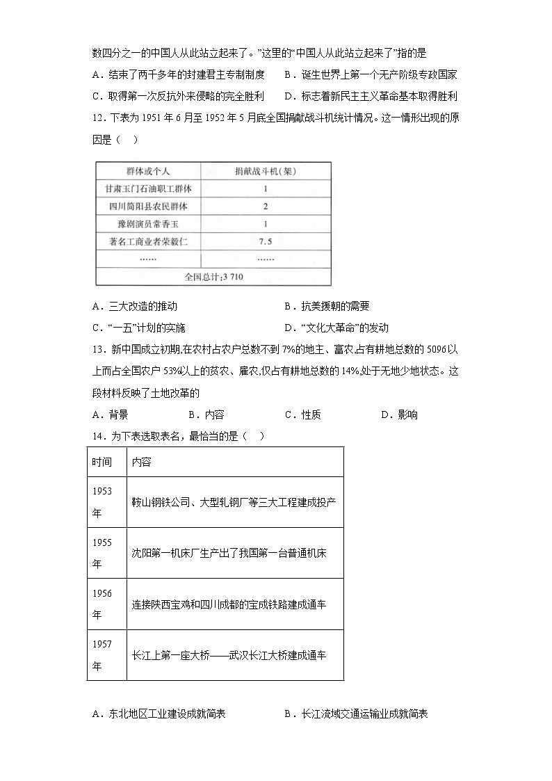 江苏省徐州市市区2021-2022学年八年级下学期期末历史试题(含答案)02