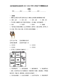 山东省滨州市沾化区2021-2022学年七年级下学期期末历史试题(含答案)