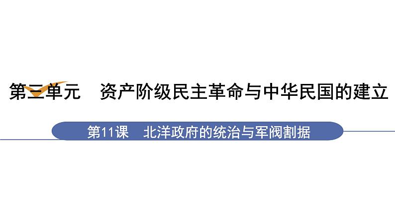 人教版八年级历史上册课件 第3单元 第11课 北洋政府的统治与军阀割据01