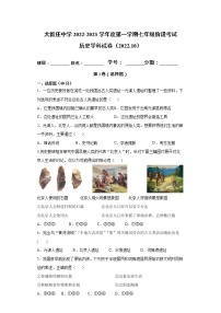 河北省唐山市丰南区大新庄镇大新庄初级中学2022-2023学年七年级上学期月考一历史试卷（含答案）