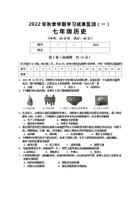 广西防城港市上思县2022-2023学年七年级上学期学习成果监测（一）历史试题（含答案）