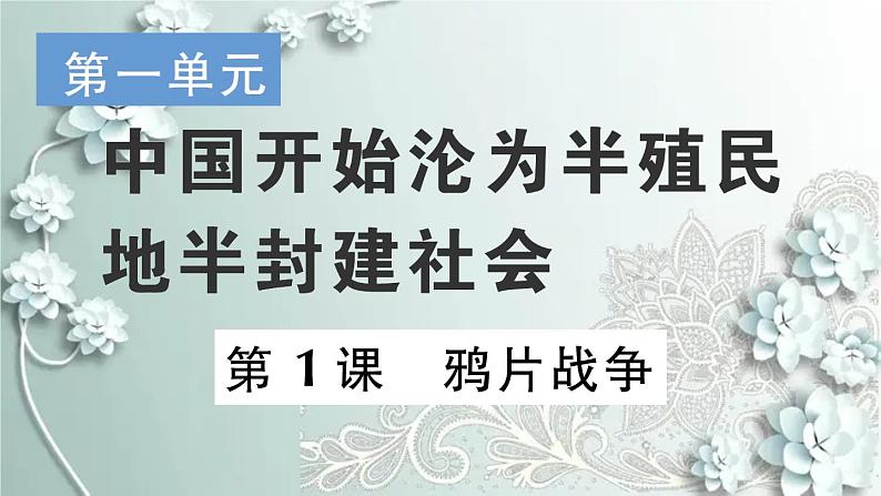 部编版历史八年级上册 第1课 鸦片战争 习题课件01