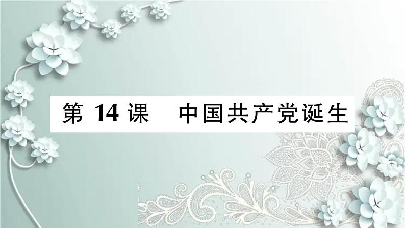 部编版历史八年级上册 第14课 中国共产党诞生 习题课件01