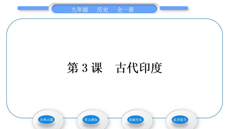 人教版九年级历史上第1单元古代亚非文明第3课　古代印度习题课件第1页