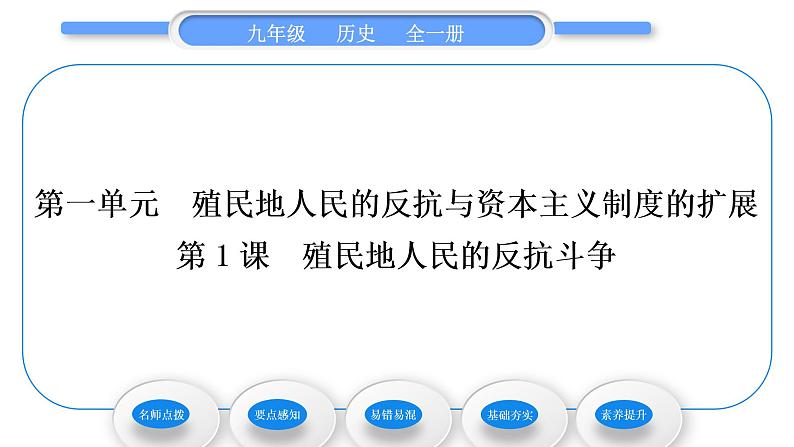 人教版九年级历史下第1单元殖民地人民的反抗与资本主义制度的扩展第1课　殖民地人民的反抗斗争习题课件第2页