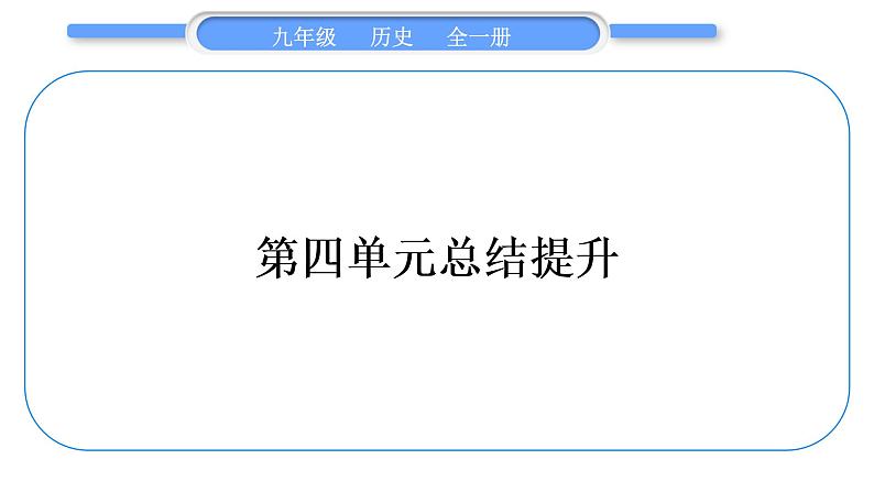 人教版九年级历史下第4单元经济大危机和第二次世界大战第四单元总结提升习题课件第1页