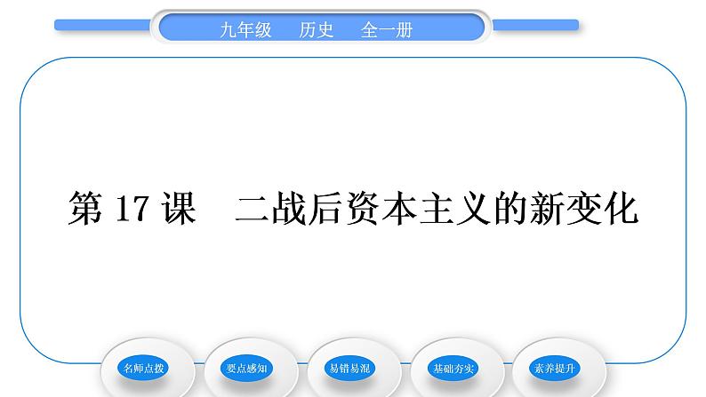 人教版九年级历史下第5单元二战后的世界变化第17课　二战后资本主义的新变化习题课件第1页