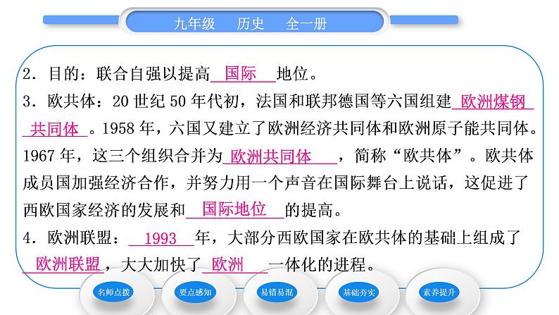 人教版九年级历史下第5单元二战后的世界变化第17课　二战后资本主义的新变化习题课件第7页