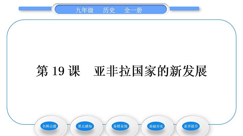 人教版九年级历史下第5单元二战后的世界变化第19课　亚非拉国家的新发展习题课件01