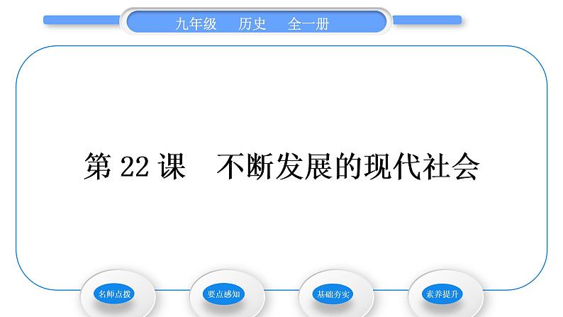 人教版九年级历史下第6单元走向和平发展的世界第22课　不断发展的现代社会习题课件第1页