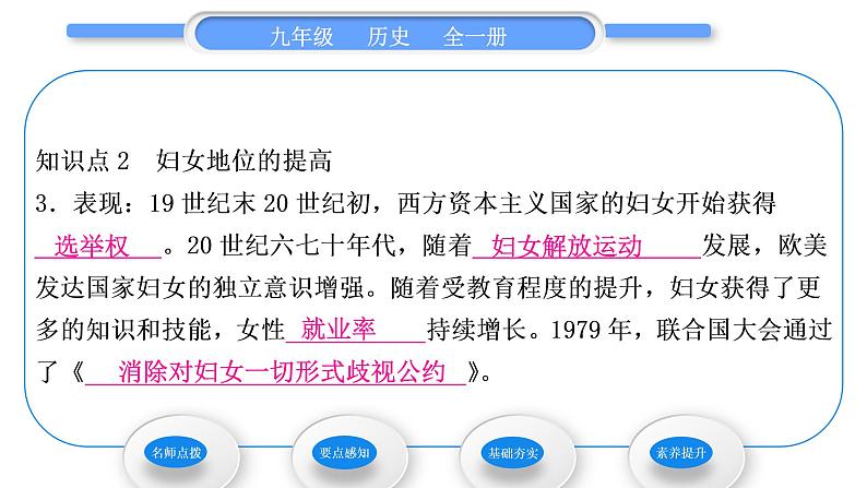 人教版九年级历史下第6单元走向和平发展的世界第22课　不断发展的现代社会习题课件第6页