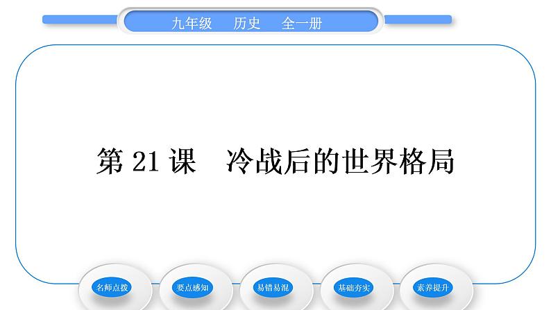 人教版九年级历史下第6单元走向和平发展的世界第21课　冷战后的世界格局习题课件01