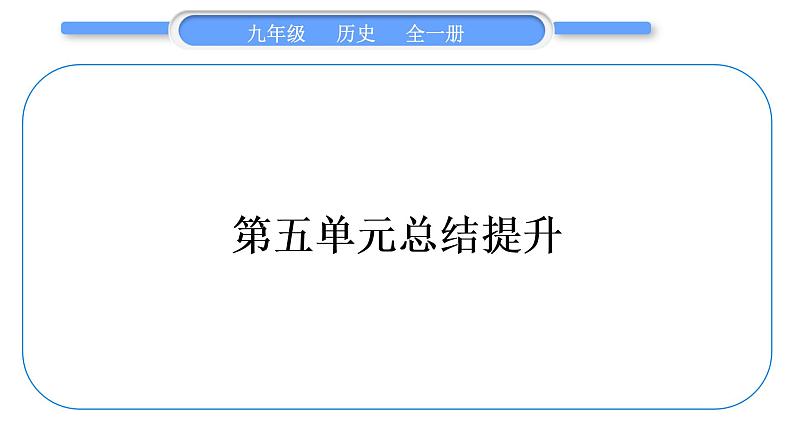 人教版九年级历史上第5单元走向近代第五单元总结提升习题课件第1页