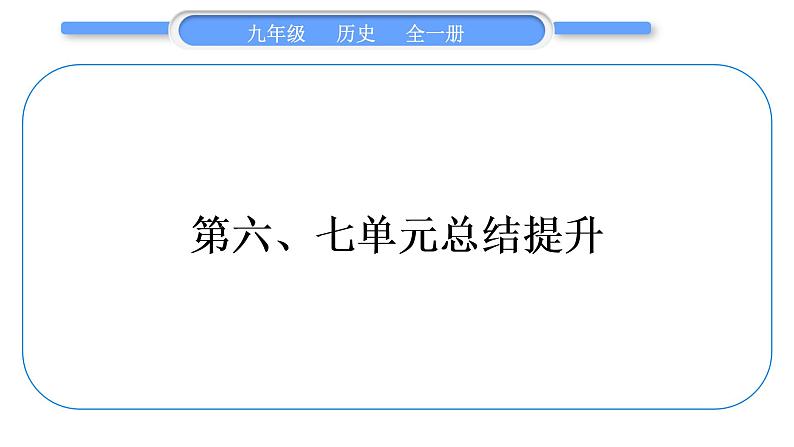 人教版九年级历史上第7单元工业革命和国际共产主义运动的兴起第六、七单元总结提升习题课件01