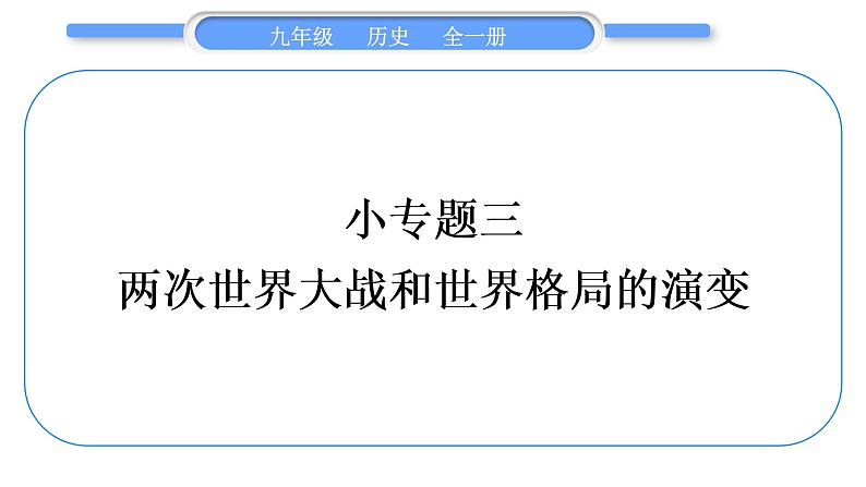 人教版九年级历史下第6单元走向和平发展的世界小专题三　两次世界大战和世界格局的演变习题课件01