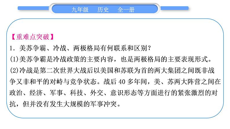 人教版九年级历史下第6单元走向和平发展的世界第五、六单元总结提升习题课件第3页