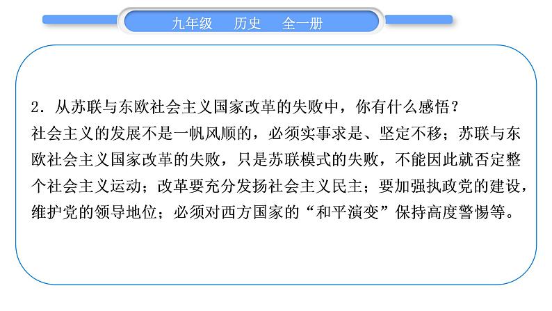 人教版九年级历史下第6单元走向和平发展的世界第五、六单元总结提升习题课件第5页