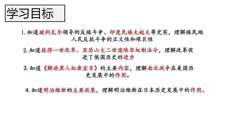 专题一 殖民地人民的反抗与资本主义制度的扩展  专题复习 课件PPT02