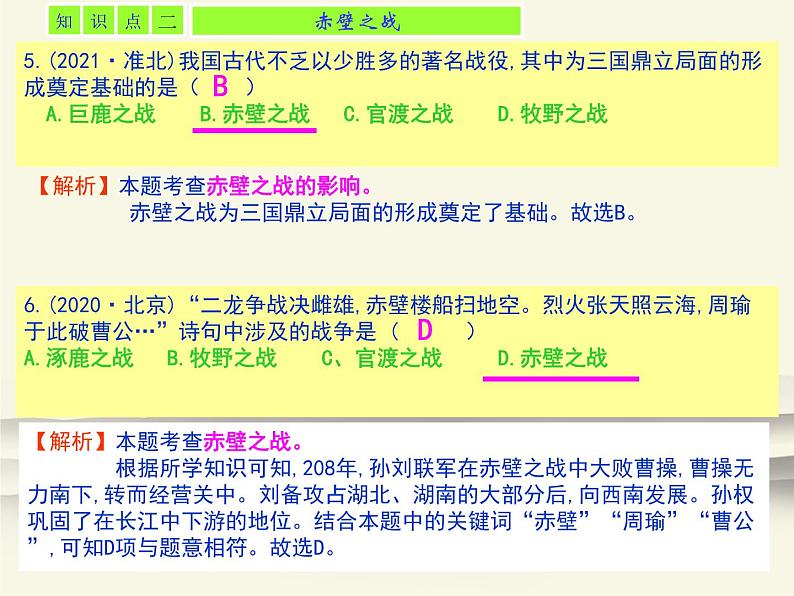 16.人教版中国历史七年级上册《新编基础训练》第16课《三国鼎立》评析PPT课件第4页