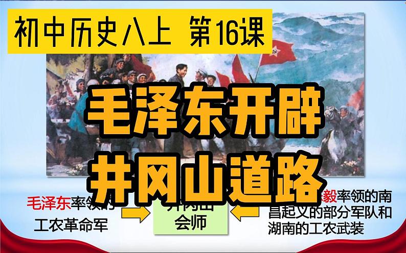 2021年部编版八年级历史上册第五单元第16课《 毛泽东开辟井冈山道路》课件01