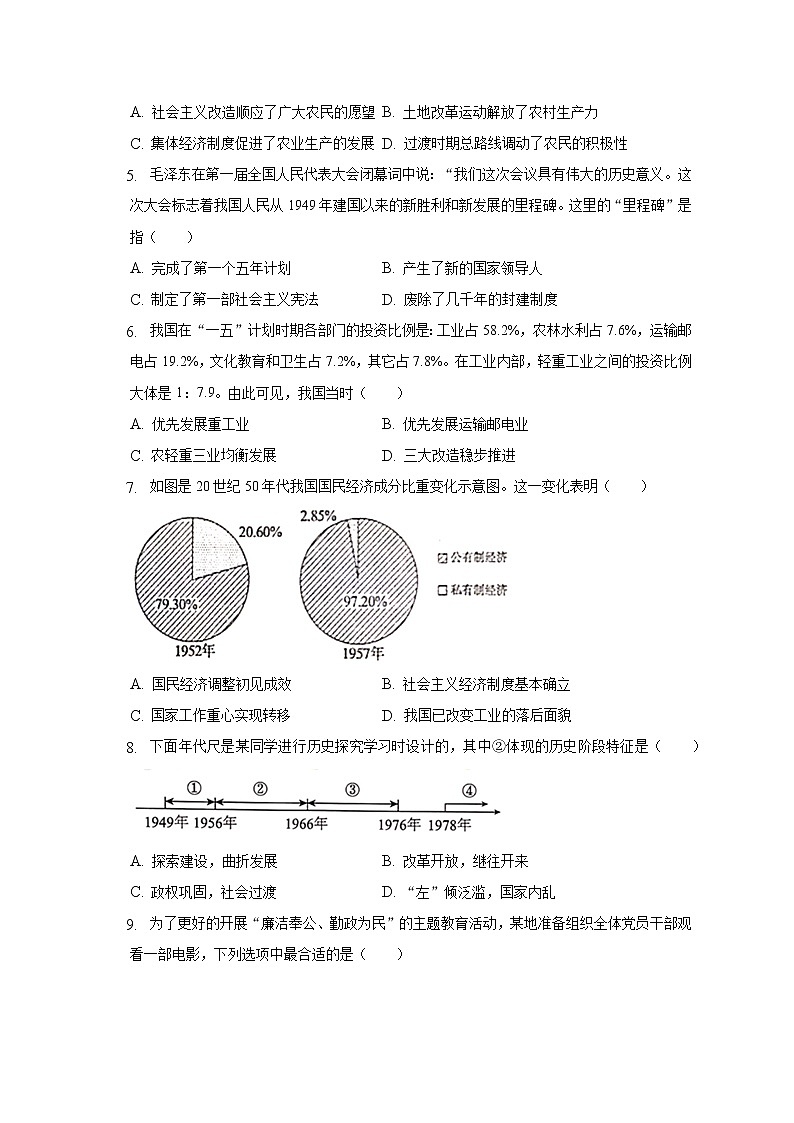 2021-2022学年贵州省黔南州长顺县广顺中学八年级（下）第二次月考历史试卷（含解析）第2页