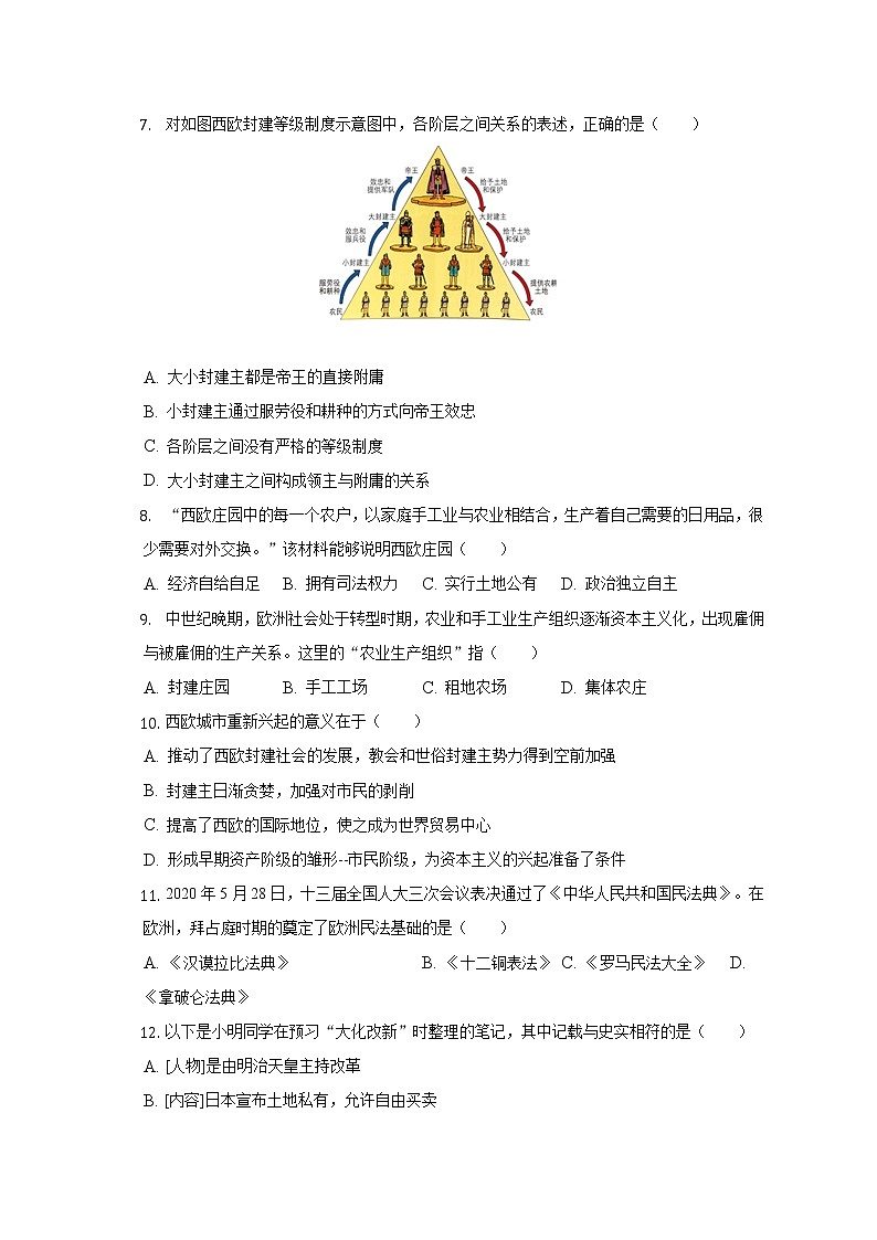 2022-2023学年江苏省无锡市惠山区九年级（上）期中历史试卷（含解析）第2页