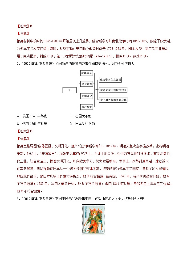 2018-2022年福建中考历史5年真题1年模拟汇编 专题05 世界史（九年级下册）（学生卷+教师卷）02