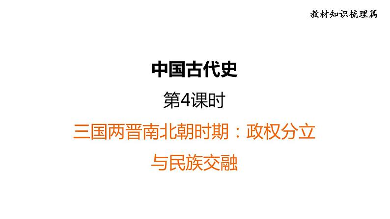 中考历史复习4.三国两晋南北朝时期：政权分立与民族交融课后练课件第1页