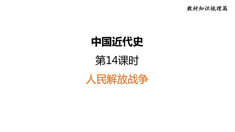 中考历史复习14.人民解放战争课后练课件第1页