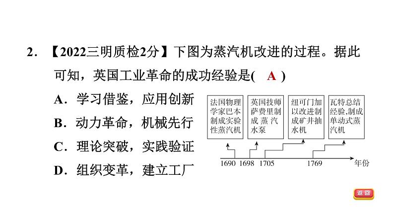 中考历史复习24.工业革命和国际共产主义运动的兴起课后练课件第4页