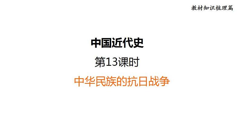 中考历史复习13.中华民族的抗日战争教学课件第1页