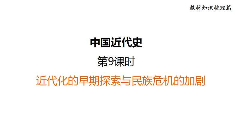 中考历史复习9.近代化的早期探索与民族危机的加剧教学课件第1页