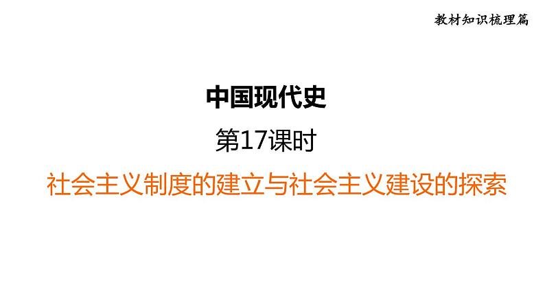 中考历史复习17.社会主义制度的建立与社会主义建设的探索教学课件第1页