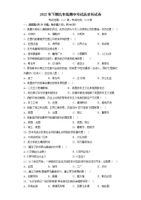 湖南省衡阳市南岳区文定实验学校2022-2023学年九年级上学期期中考试历史试题（含答案）