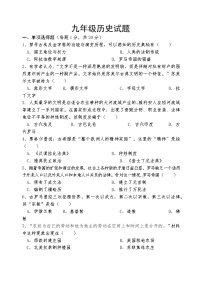 山东省菏泽市巨野县2022-2023学年九年级上学期期中考试历史试题(含答案)