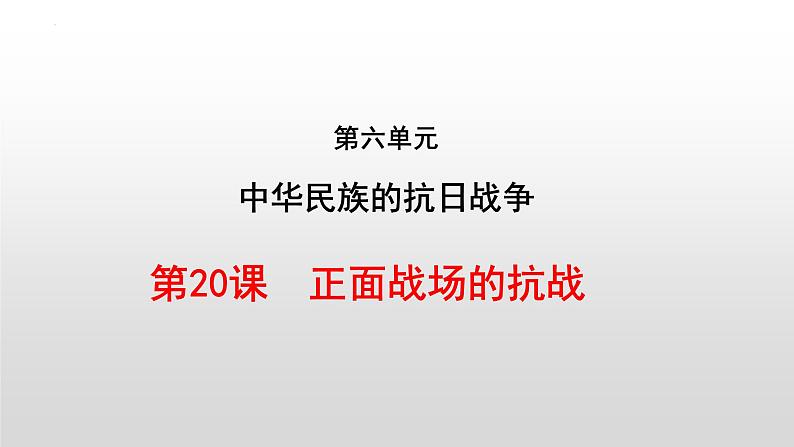 第20课 正面战场的抗战  课件  2022-2023学年部编版八年级历史上册02