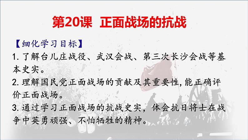 第20课 正面战场的抗战课件2022—2023学年部编版历史八年级上册第3页