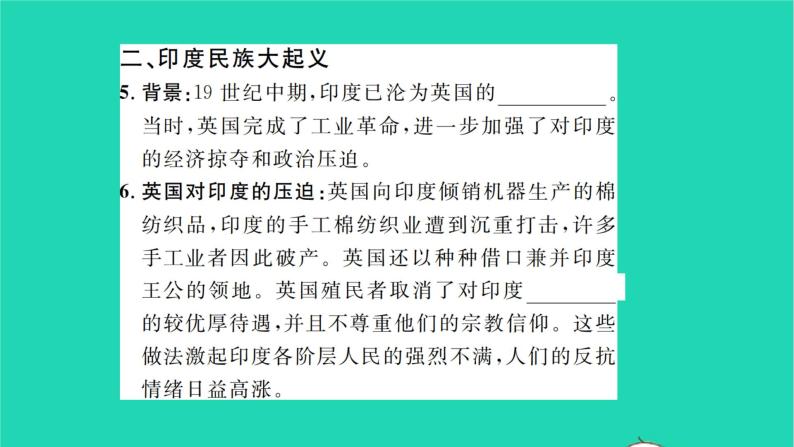 2022九年级历史下册第一单元殖民地人民的反抗与资本主义制度的扩展第1课殖民地人民的反抗斗争作业课件新人教版04