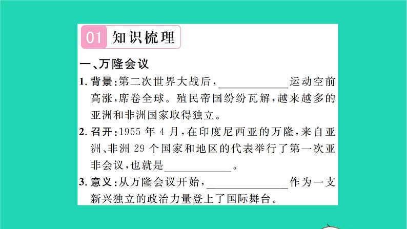 2022九年级历史下册第五单元二战后的世界变化第19课亚非拉国家的新发展作业课件新人教版02