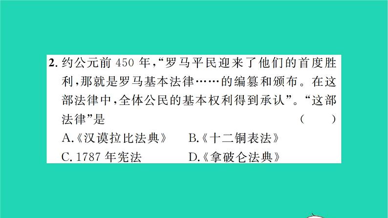 2022九年级历史下册第六单元走向和平发展的世界专题七依法治国作业课件新人教版07